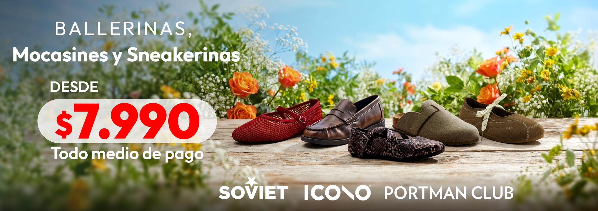 ballerinas, mocasines y sneakerinas desde $7.990