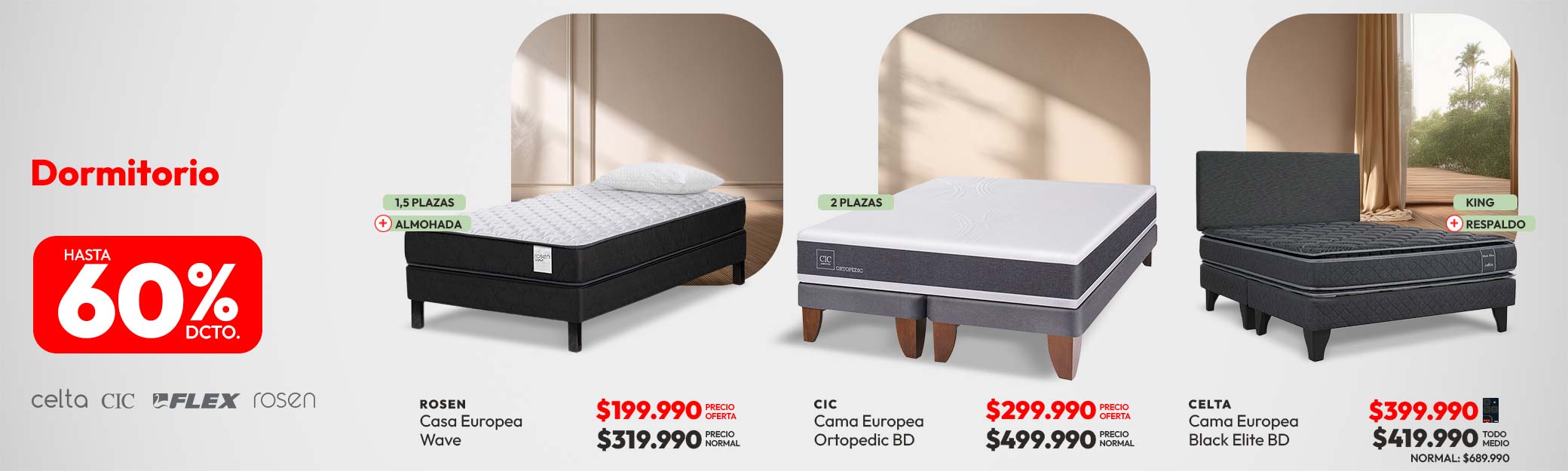 Dormitorio hasta 60% dcto