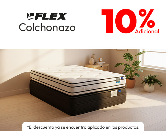 Colchonazo Flex 10% adicional / DG RM DORMITORIO Y MUEBLES SOBRE 249990