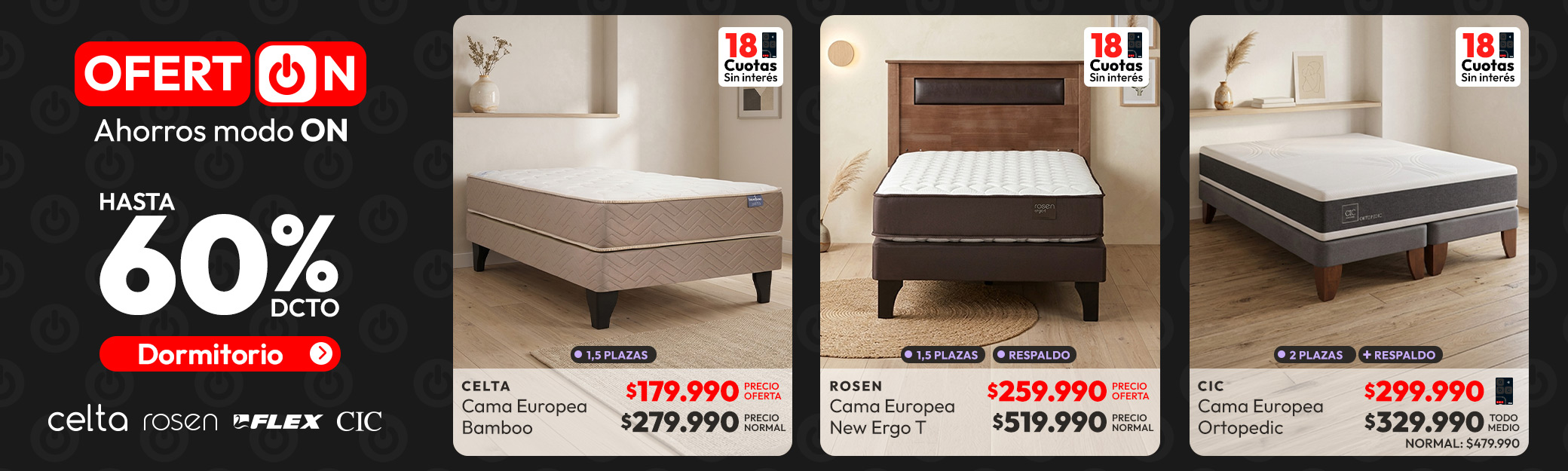 Dormitorio hasta 60% dcto