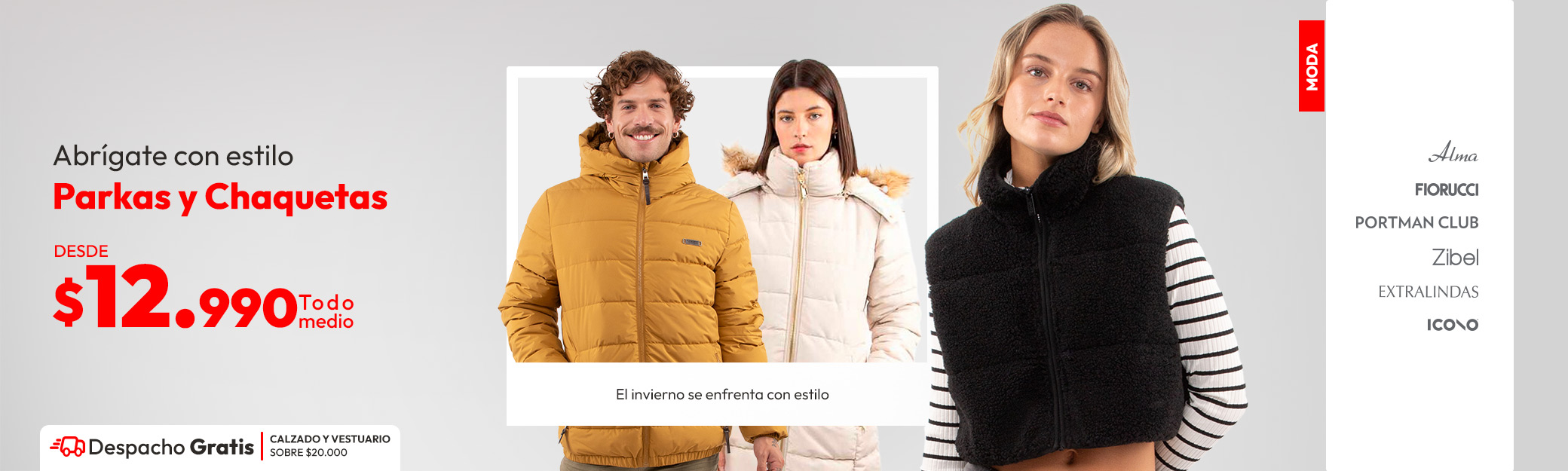 Parkas y chaquetas desde $19.990 Día del padre