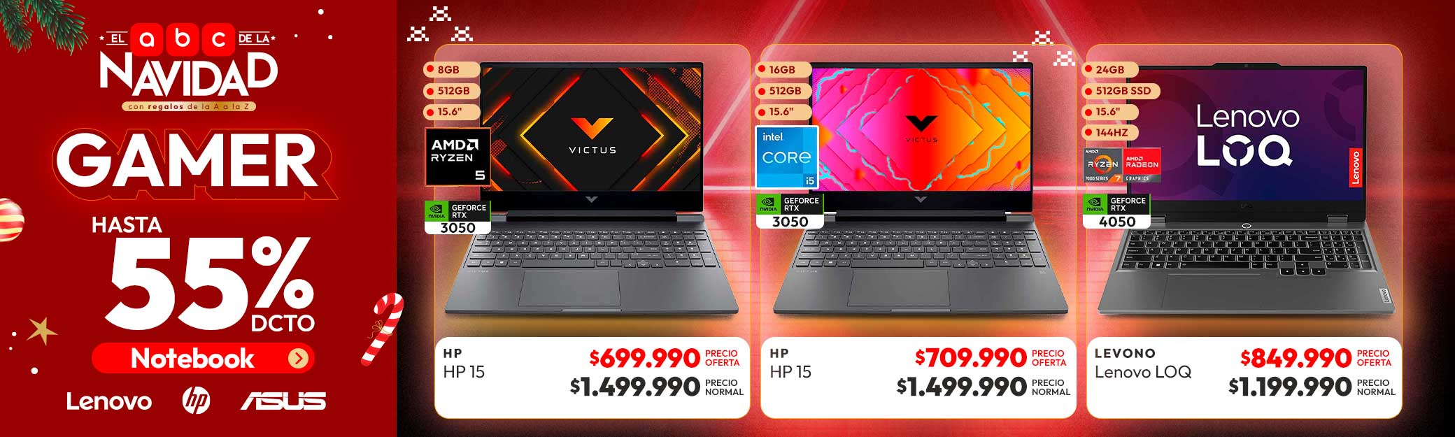 Notebooks GAMER hasta 55% dcto