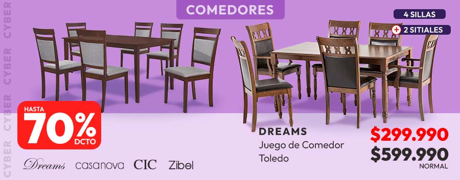 Comedores hasta 70% descuento