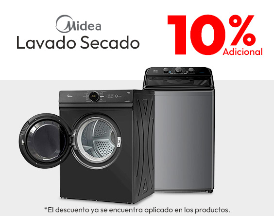 10% dcto. adicional lavado y secado Midea