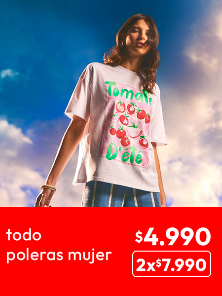 Poleras Tops: todo poleras mujer $4.990 2x$7.990