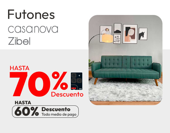 Futones hasta 60% dcto