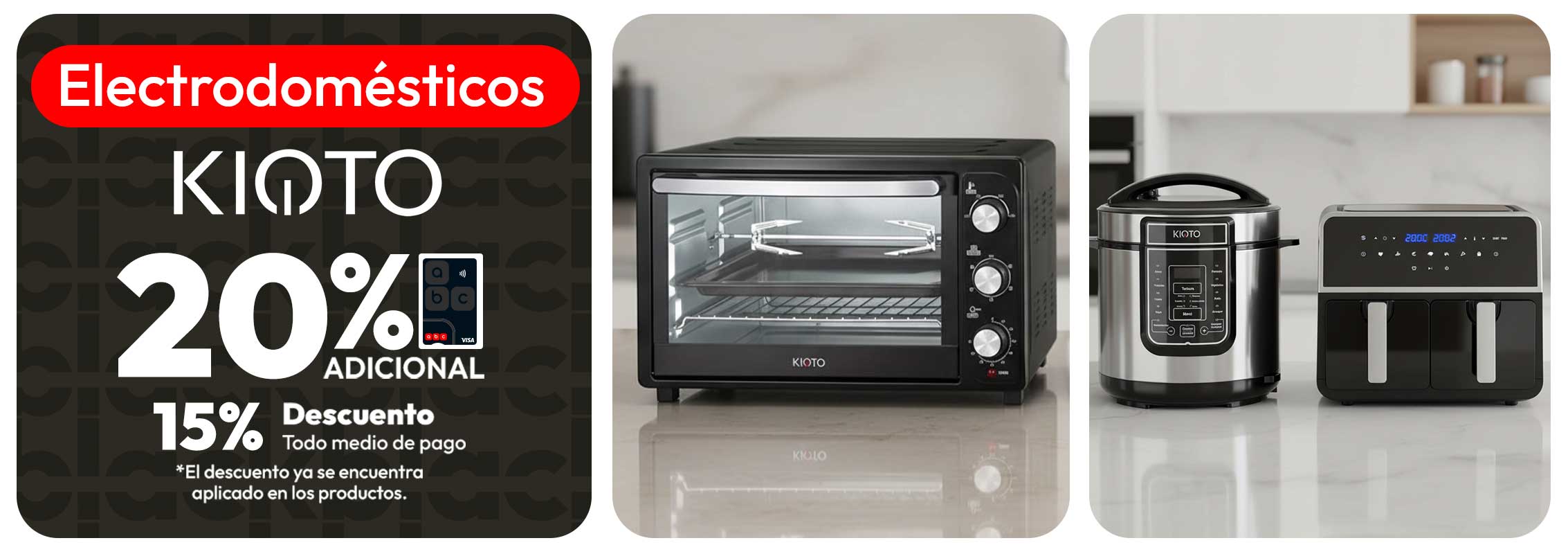 Kioto 20% dcto adicional con abc visa