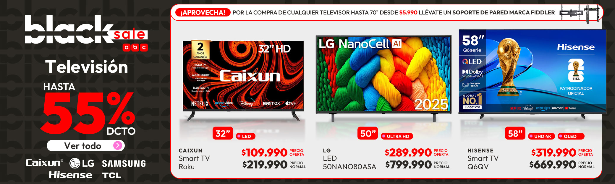 Television hasta 55% dcto