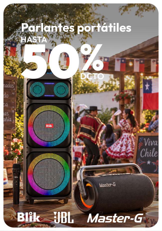 Parlantes portatiles  hasta 50% de dcto