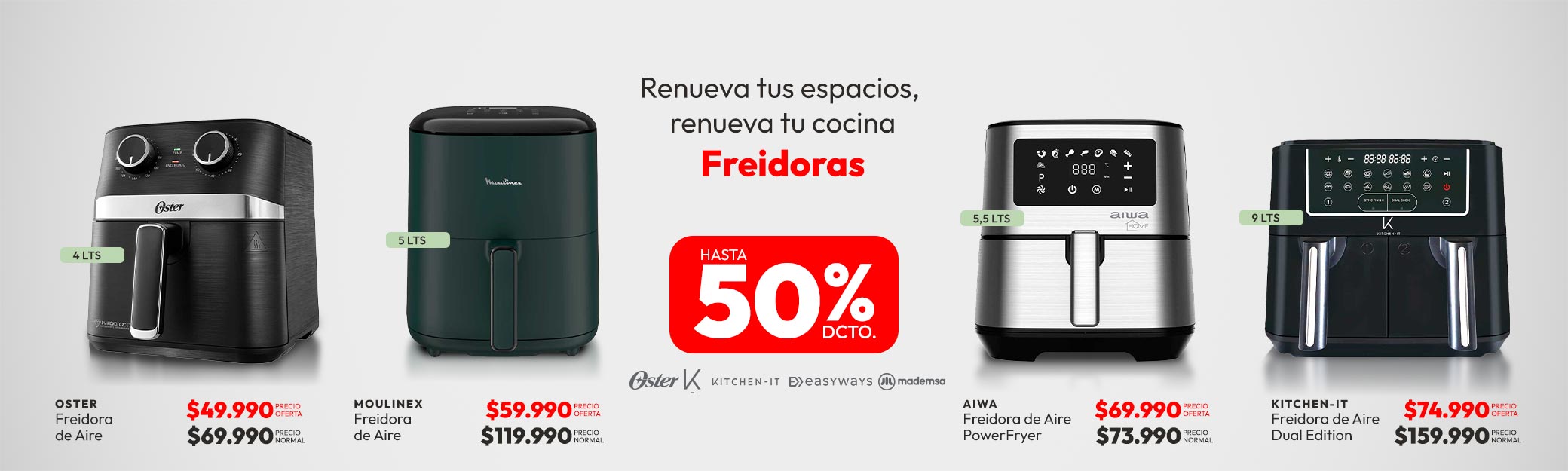Freidoras hasta 50% dcto
