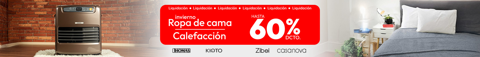 Blanco textil / Calefacción/ liqui  hasta un 60% descuento