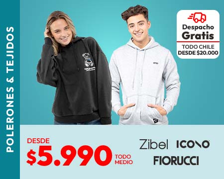 Polerones y sweaters desde $7.990