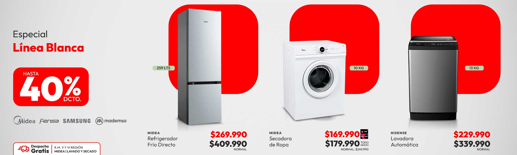 Especial Linea blanca hasta 40% dcto