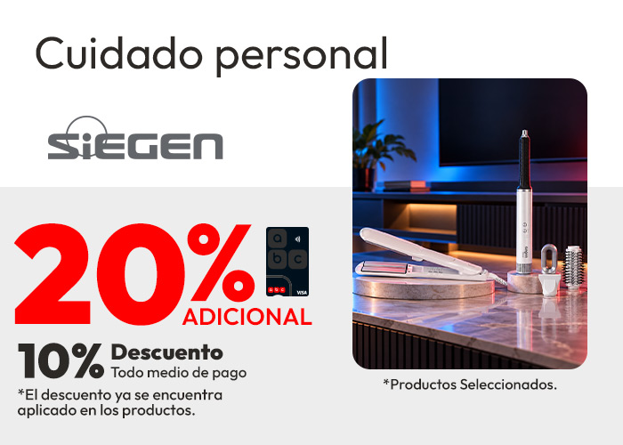 Cuidado personal siegen 10% de dcto tmp y 20% de dcto tlp