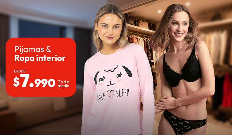 pijamas y ropa interior desde $7.990