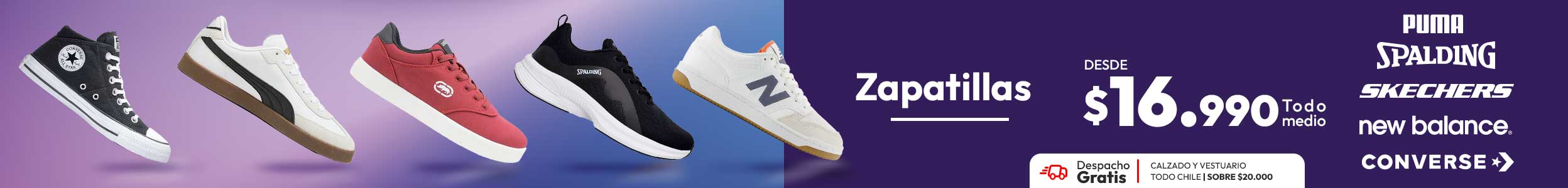 Zapatillas desde 16.990