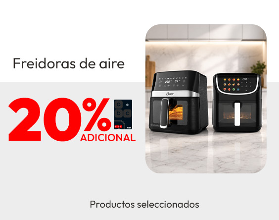 Freidoras 20% adiconal tlp en freidoras de aire, plus seleccioandos