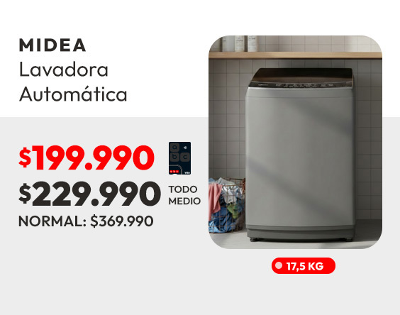 Lavadora Automática Midea MLS-175GE04N 17,5 kg. Ultra Cube 3G