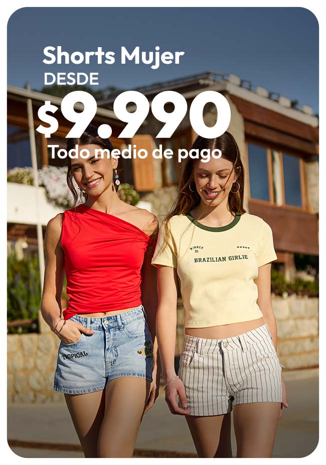 Shorts Mujer desde $9.990