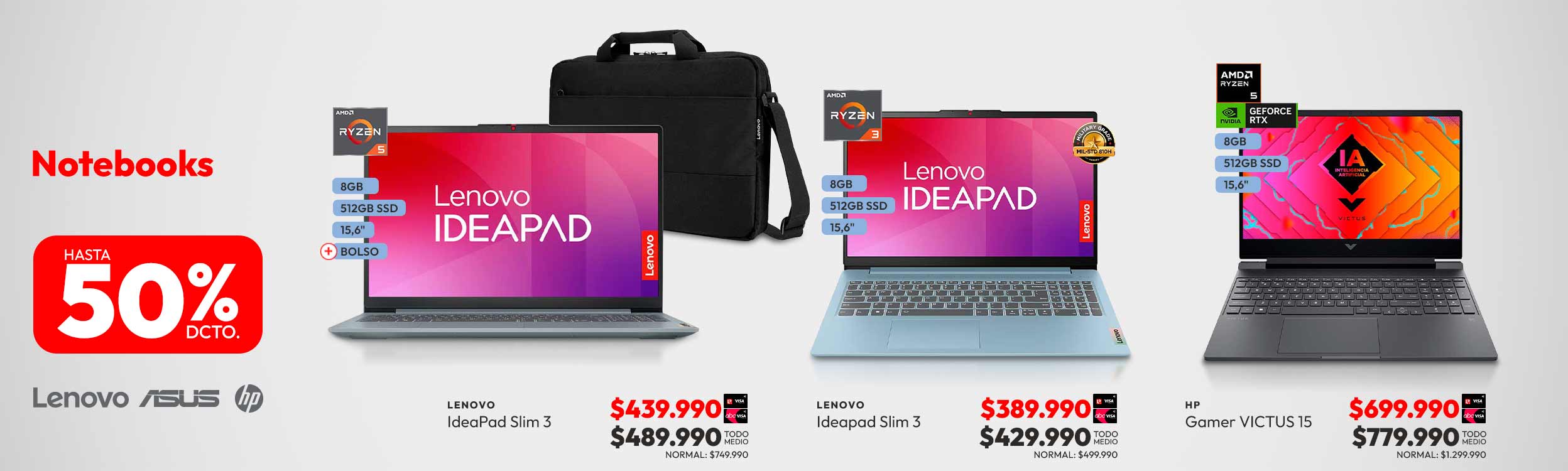 Notebooks hasta 50% descuento