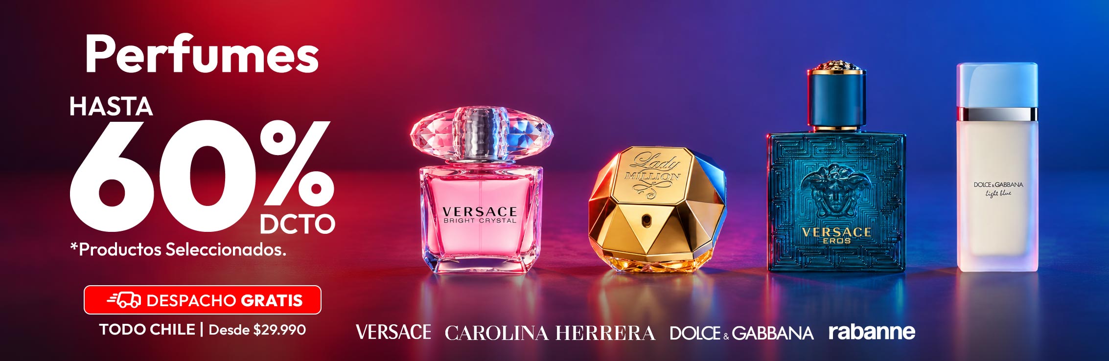 PERFUMES 60% DCTO PROD SELECCIONADOS. DG Todo chile desde 29.990