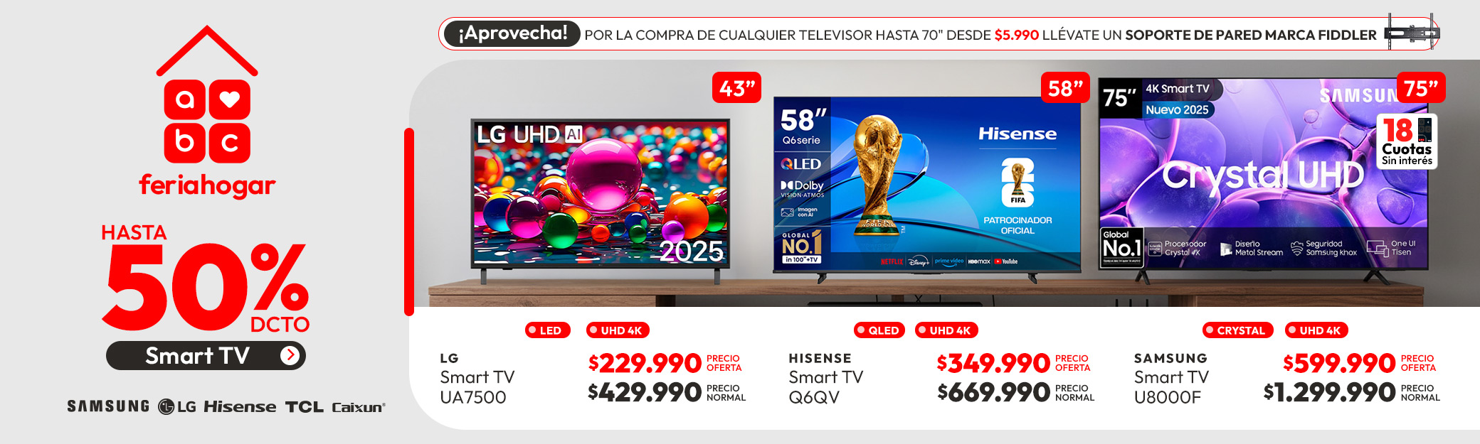 Television hasta 50% dcto
