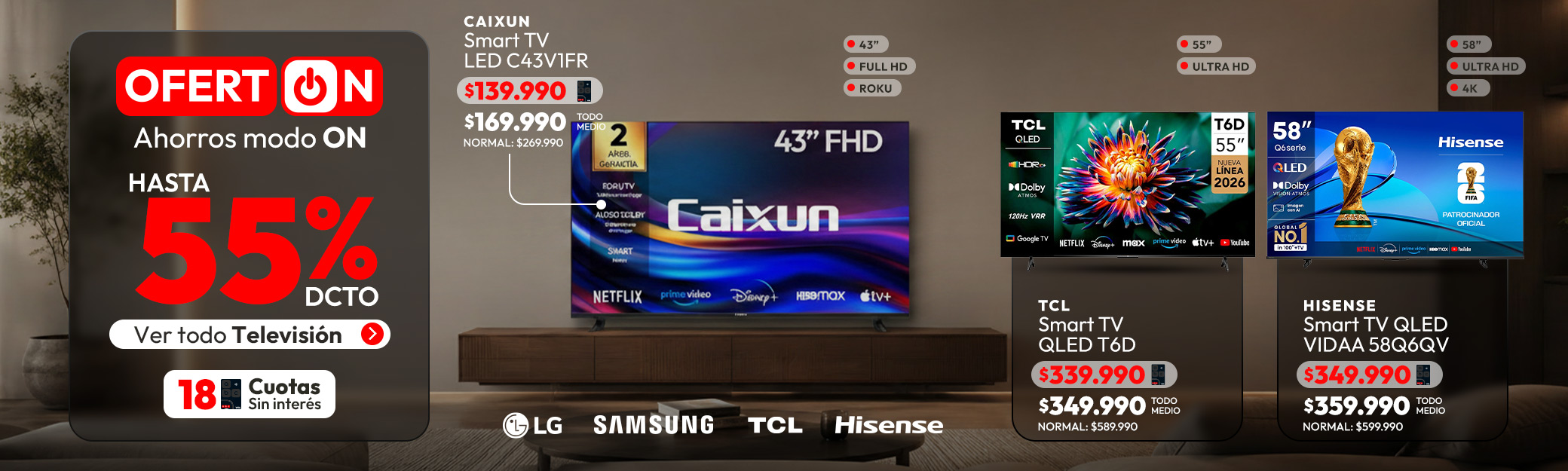 TV hasta 55% de dcto