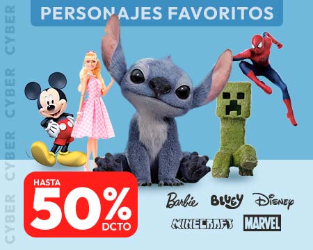 Personajes Favoritos hasta 50% dcto