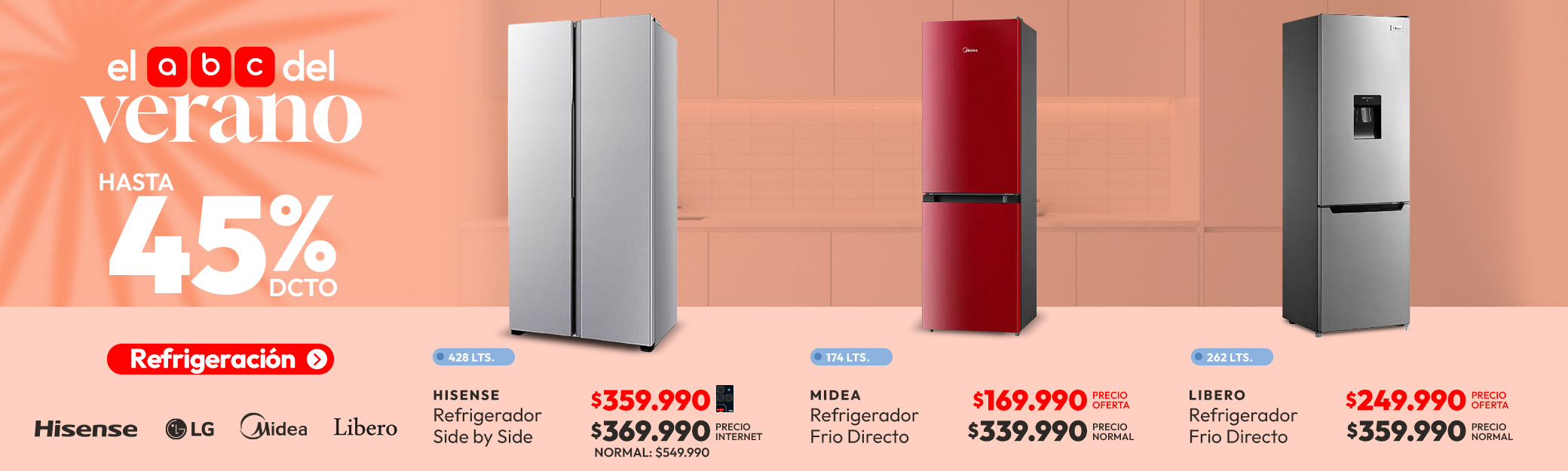 Refrigeracion hasta 45% dcto