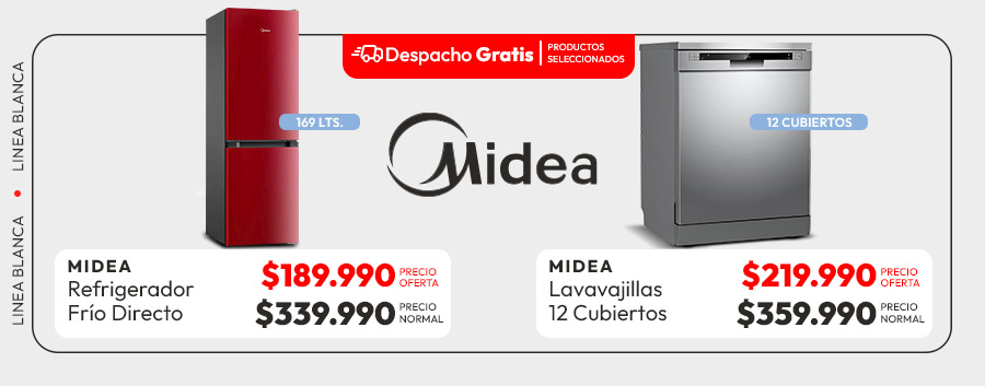 especial midea hasta 45% de dcto