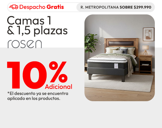 Camas 1 & 1,5 pz rosen 10% adicional