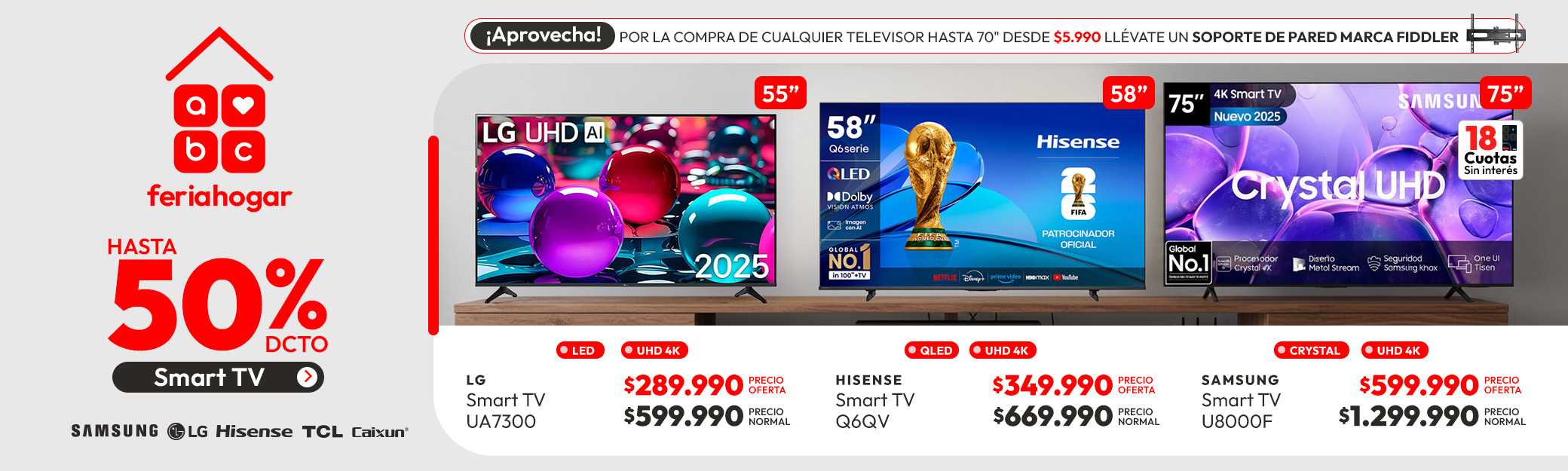 Television hasta 50% dcto