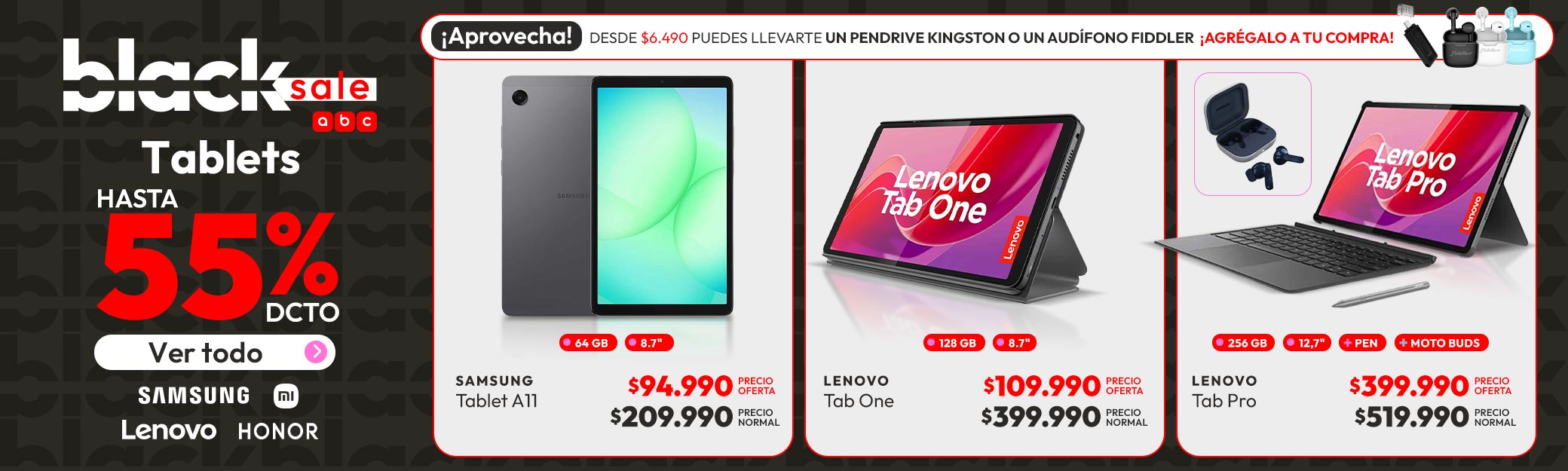 Especial Tablets Hasta 55% dcto