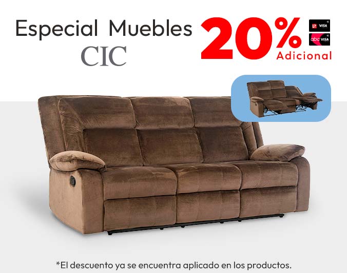 Especial  Muebles CIC 20% dcto adicional con TLP