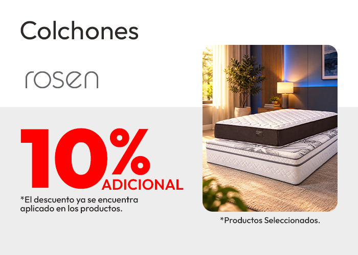 Colchones Rosen 10% adicional / prod seleccionados