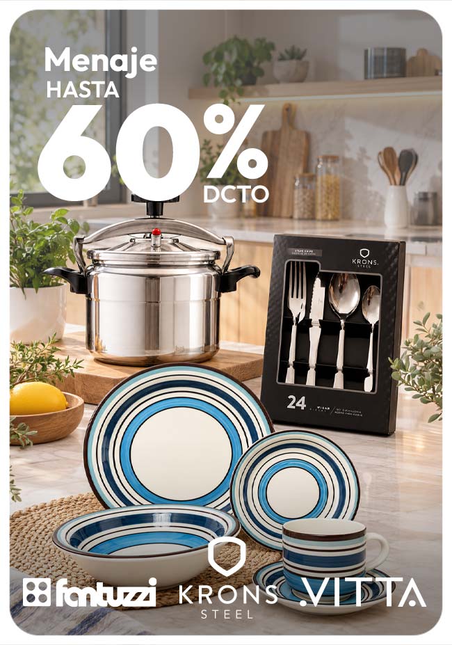 Menaje hasta 60% de dcto