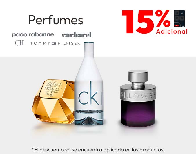Perfumes 15% dcto adicional con Tlp
