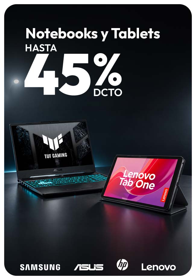 Notebooks y Tablets hasta 45% de dcto