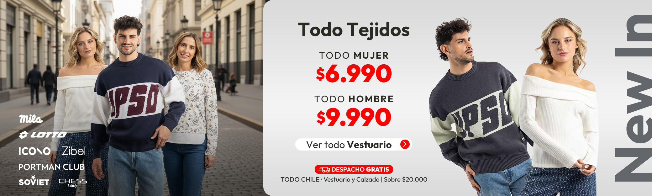 Todo tejidos mujer y hombre desde $6.990