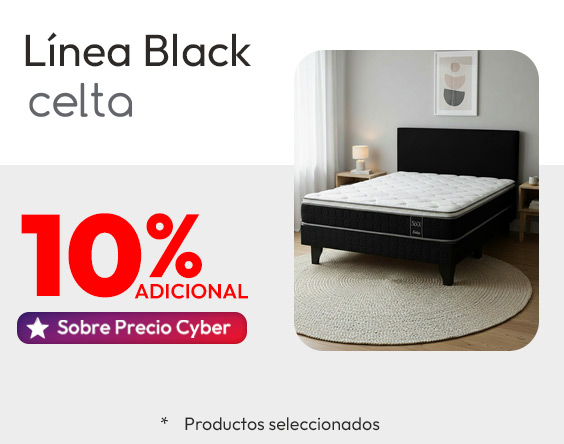 Línea Black Celta 10% dcto adicional sobre precio cyber/productos seleccionados