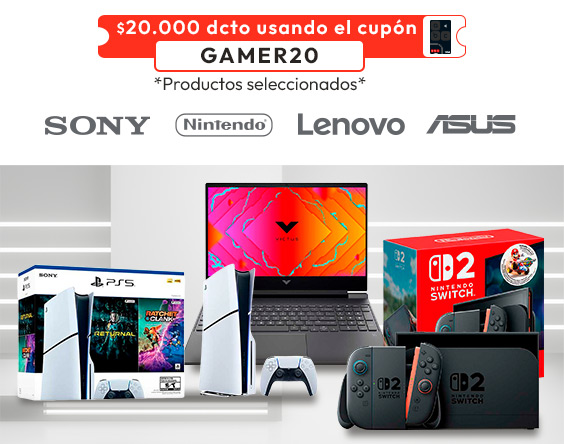 Usa cupón GAMER20
