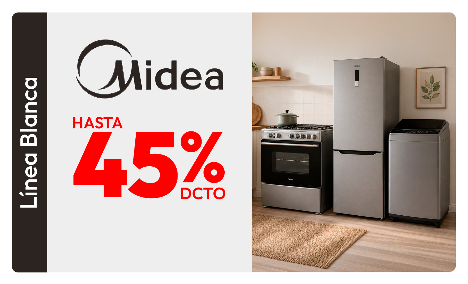Midea hasta 45% de dcto