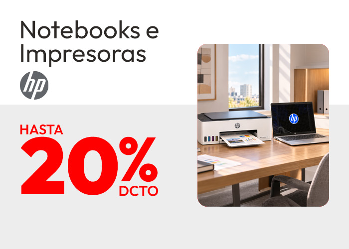 Hasta un 20% de dcto hp notebooks y tablets