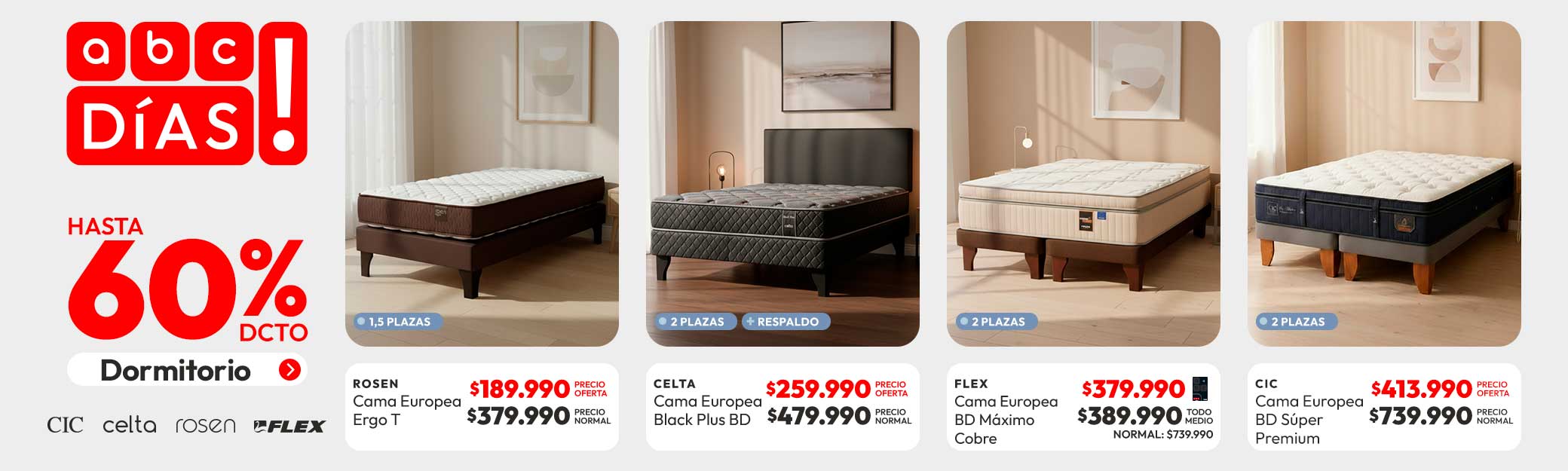 Dormitorio hasta 60%