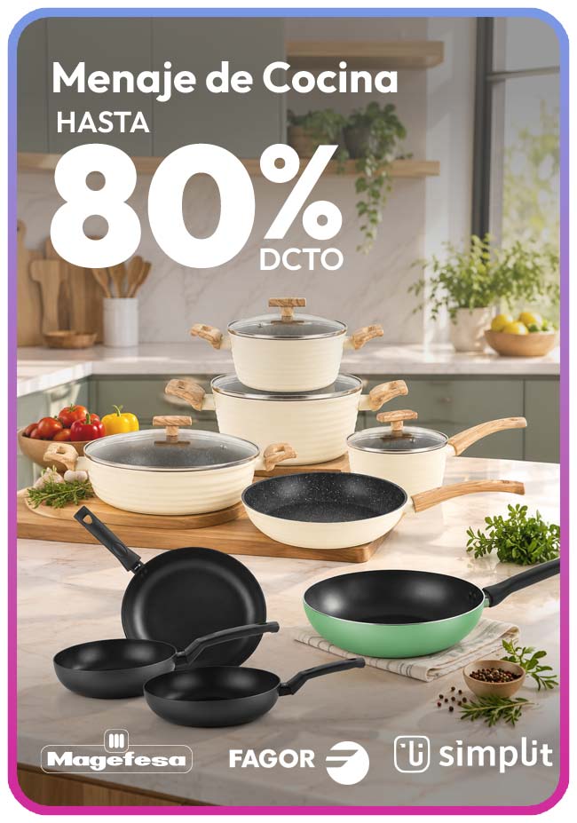Menaje de Cocina hasta 80% de dcto