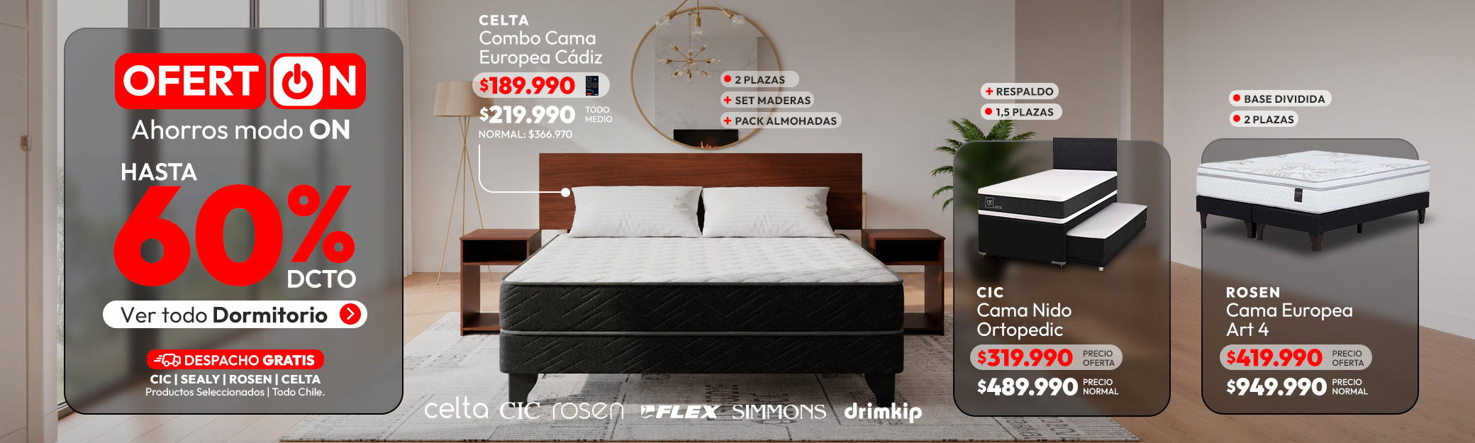 OFERTÓN Dormitorio hasta 60% de dcto