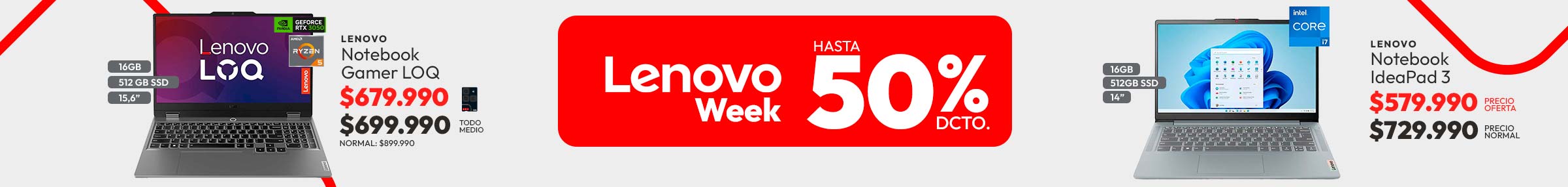 Lenovo Week hasta 50% dcto