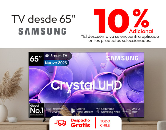 10% Samsung TV desde 65 pulgadas TMP