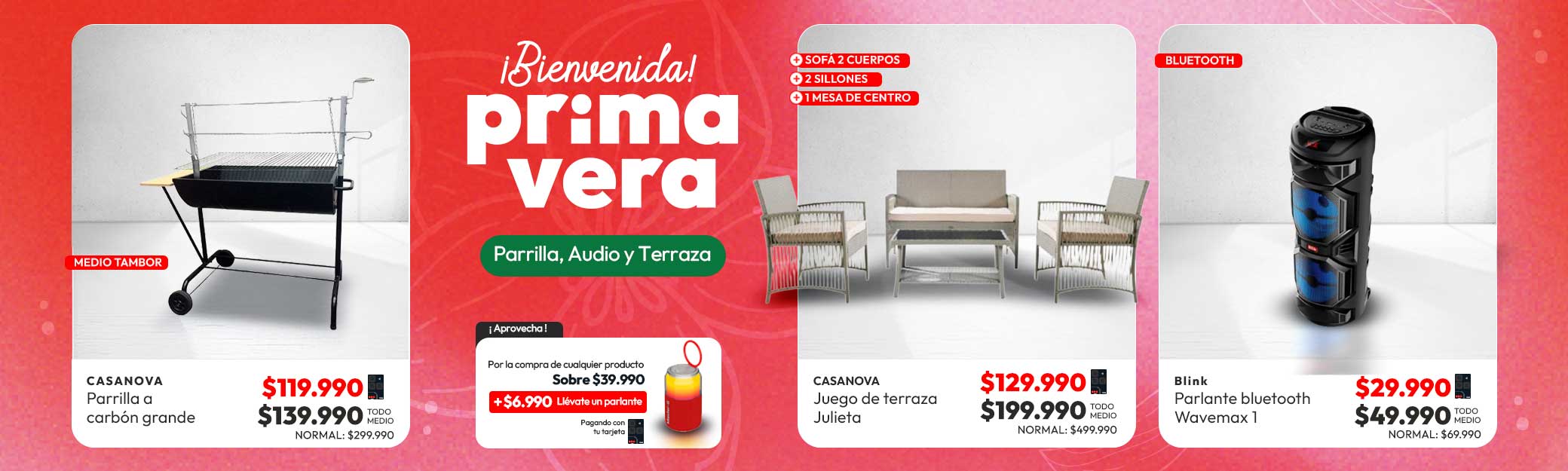 Primavera / audio/ terraza/ parrilla