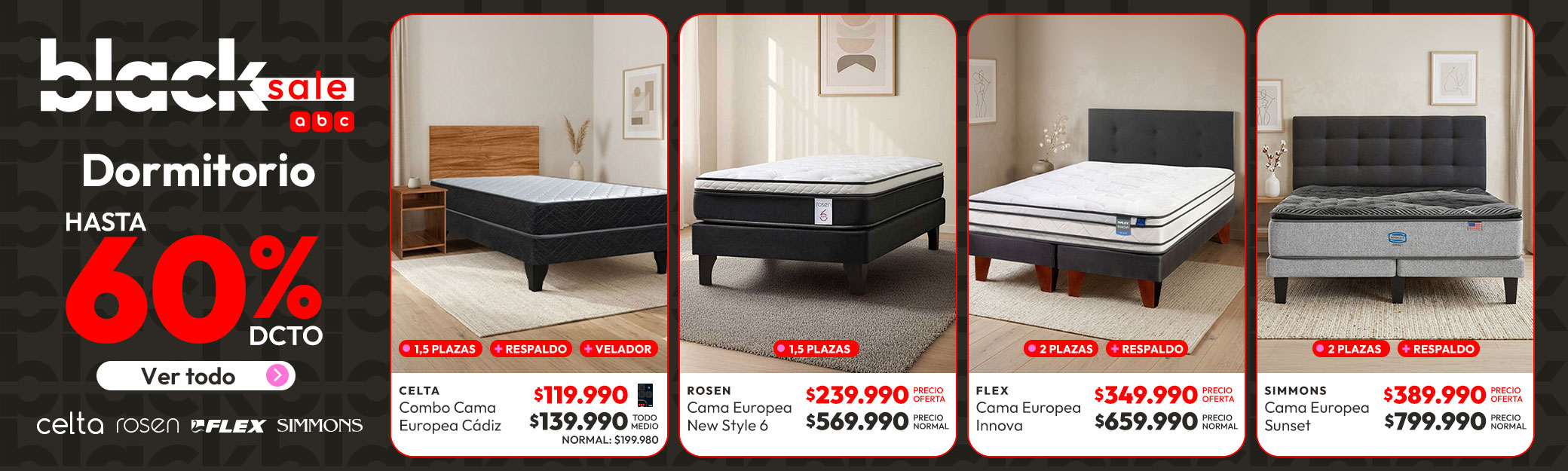 Dormitorio hasta 60%